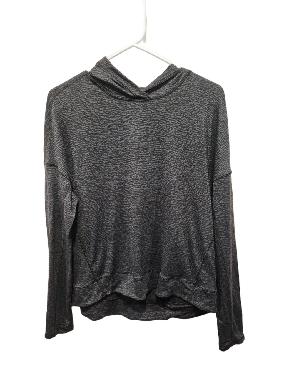 Lululemon Squad Goals Hoodie Sheer Luon Pebble Jacquard V2 Black Blue Tied